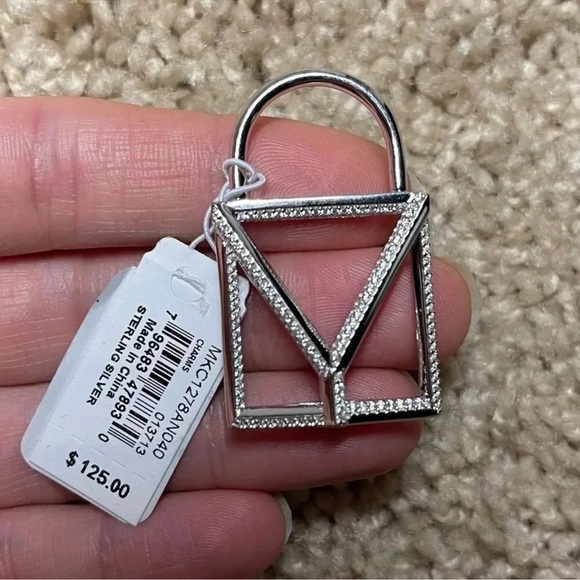 Michael Kors Sterling Silver Oversized Lock Charm - Picture 1 of 5